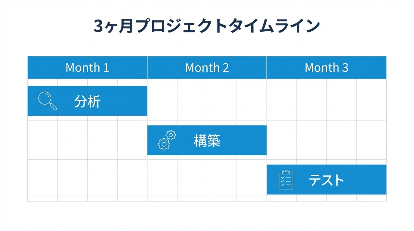3ヶ月の導入スケジュール図